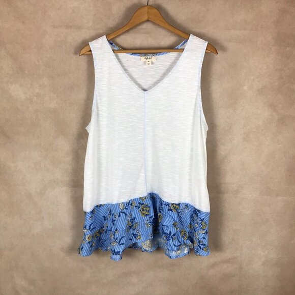 STYLE & CO V-neck Extended Floral Hem Tank Top NWT XXL - Picture 6 of 8